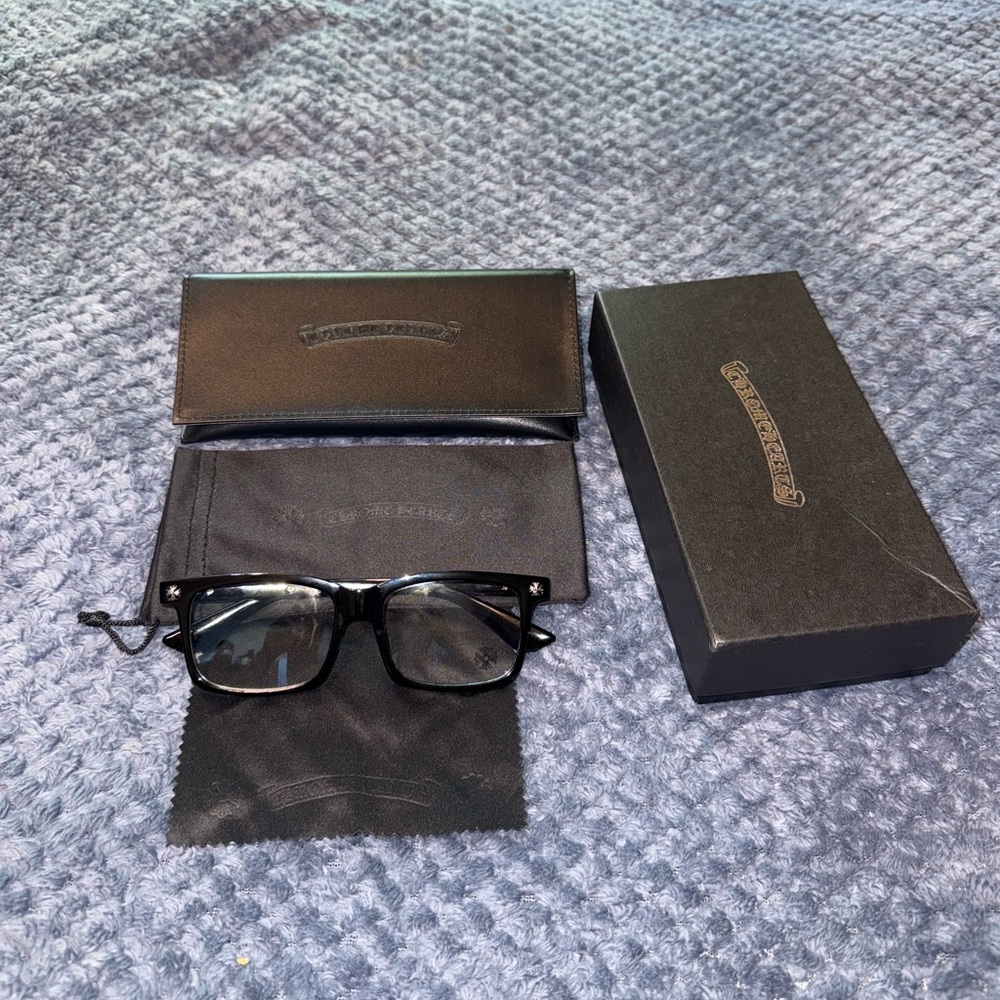 Chrome Hearts Black Rectangular Glasses